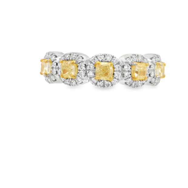 Yellow & White Diamond Band - 1 Ct