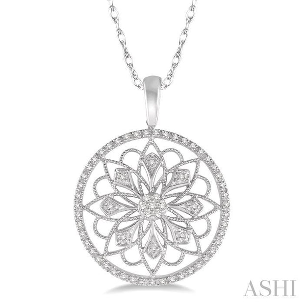 ASHI - FLORAL DIAMOND CIRCLE PENDANT