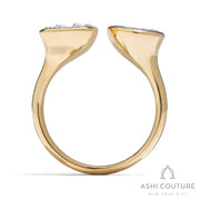 Couture Round & Emerald Toi Et Moi Open Diamond Ring