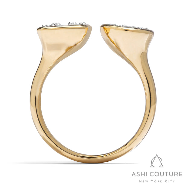 Couture Round & Emerald Toi Et Moi Open Diamond Ring