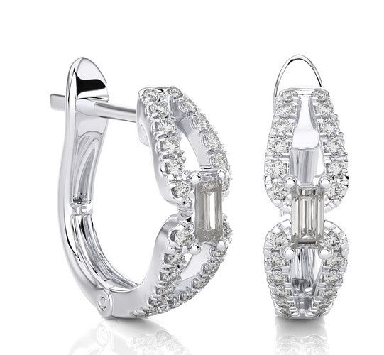 Diamond Huggie Hoop Earrings
