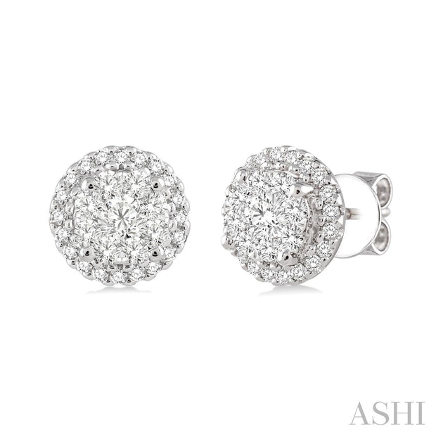 ASHI - DIAMOND CLUSTER STUD EARRINGS