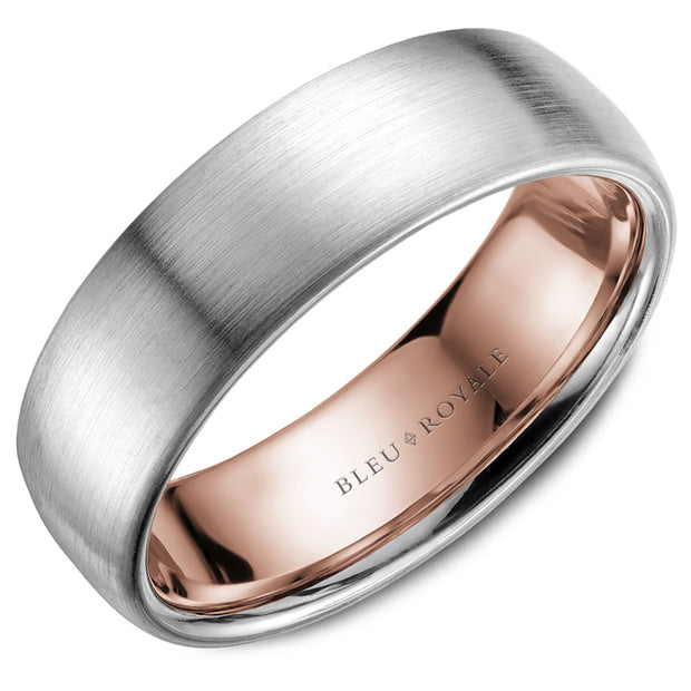 CROWN RING – MENS TWO TONE WEDDING BAND