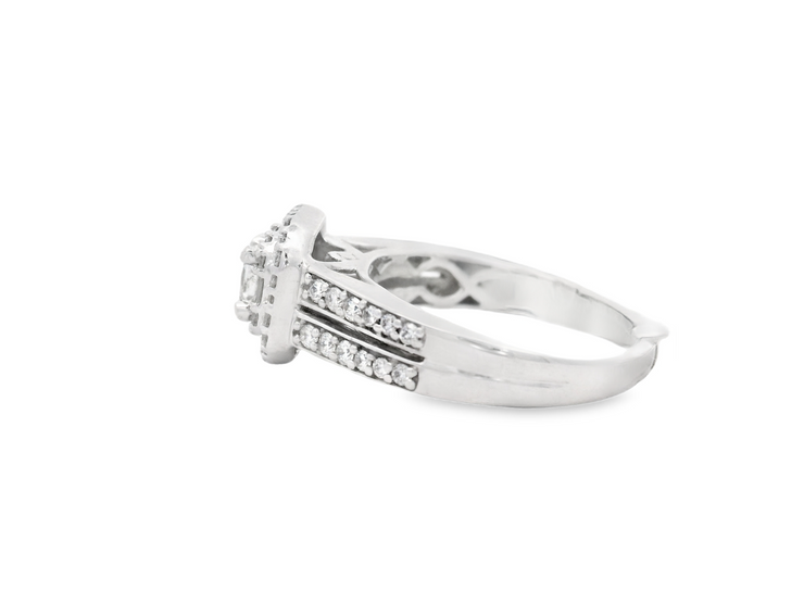 Double Halo Diamond Engagement Ring