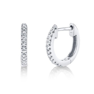 SHY CREATION – PAVE DIAMOND HUGGIE HOOP EARRINGS