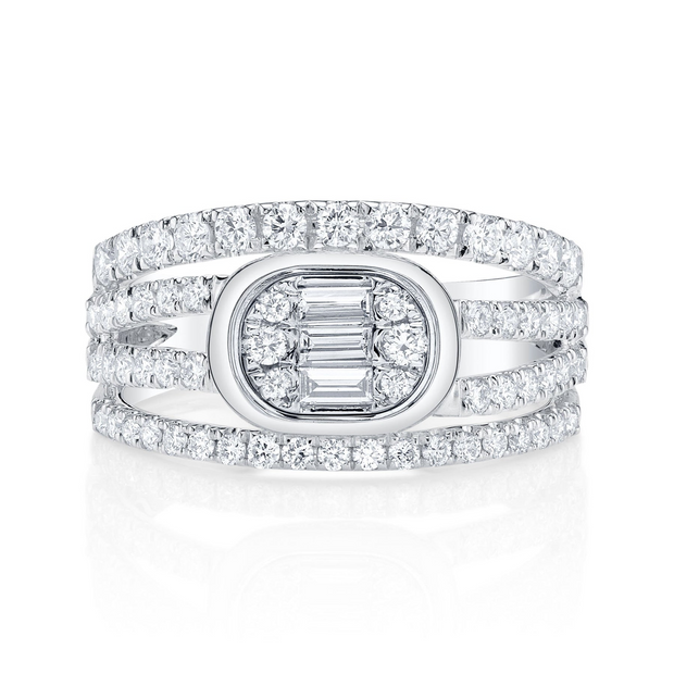 Shy Creation - 0.98Ct Diamond Baguette Ring