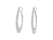 Triple Row Diamond Hoop Earrings