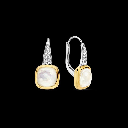 TI SENTO - PEARL TONE HOOP EARRINGS