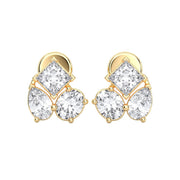 Multi Shape Diamond Cluster Post Earrings