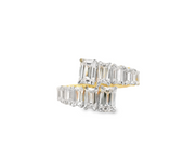 Emerald Diamond Bypass Ring