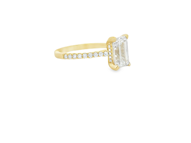 Diamond Engagement Ring - 2 Ct Emerald Cut Center