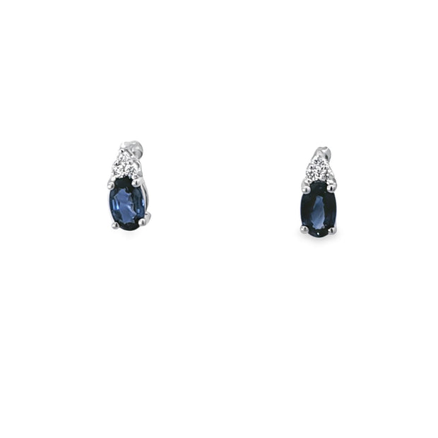 Sapphire & Diamond Post Earrings