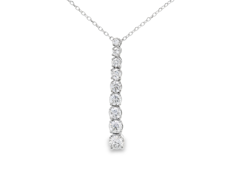 Graduated Diamond Flexible Vertical Bar Pendant Necklace