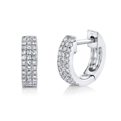 Shy Creation - Pave Huggie Hoop Earrings