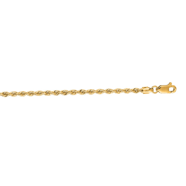 YELLOW GOLD SOLID ROPE CHAIN 22"