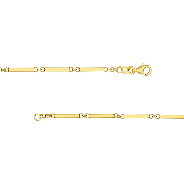 GOLD STATION BAR CHAIN 18"