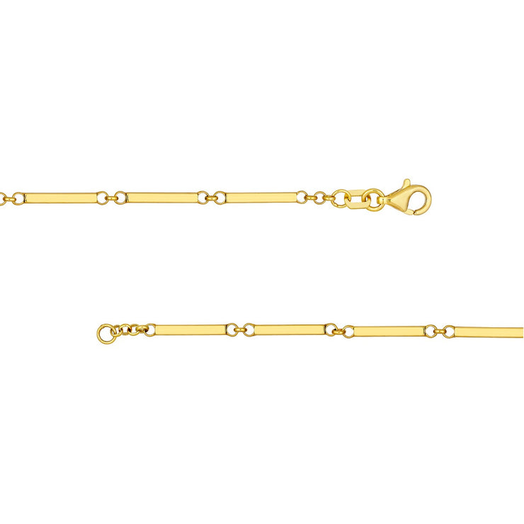 GOLD STATION BAR CHAIN 18"