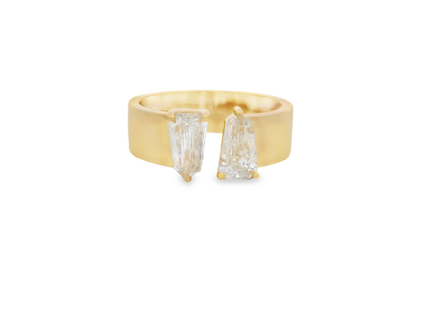Wide Band Open Diamond Ring