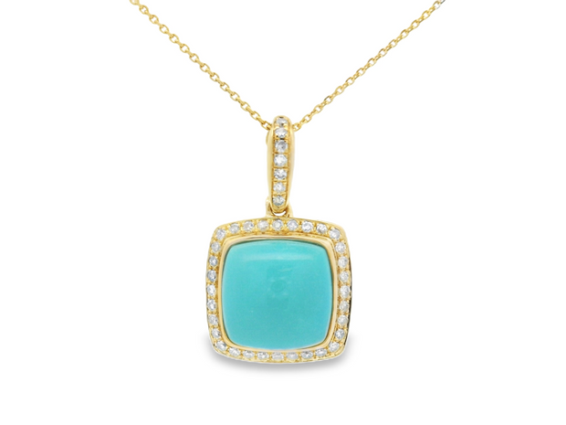Turquoise & Diamond Pendant