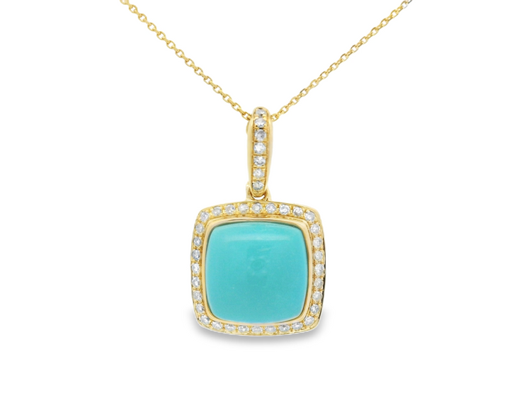 Turquoise & Diamond Pendant