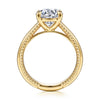 Siebke Hoyt Round Diamond Semi-Mount Engagement Ring in Yellow Gold Plated on Sterling Silver