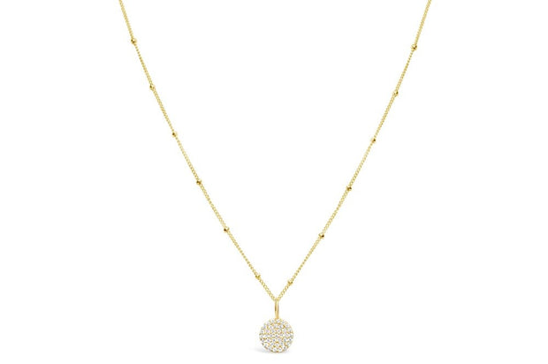 Charm & Chain Necklace Pavé Disk