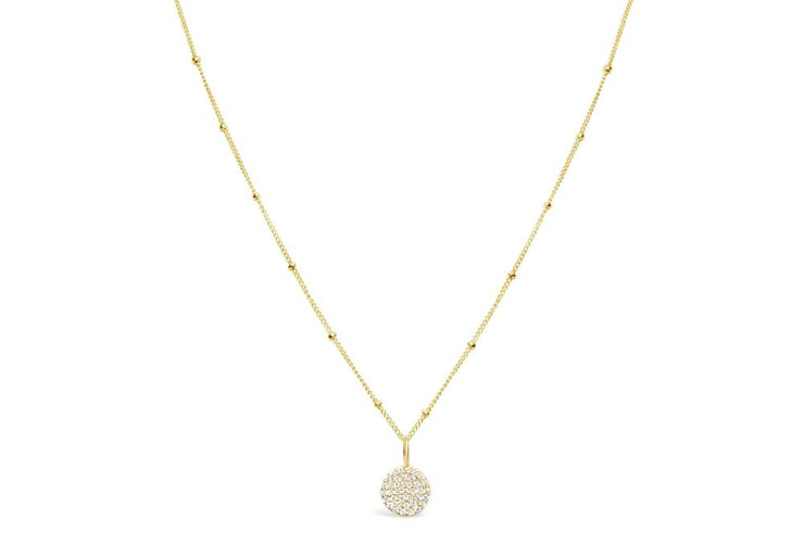 Charm & Chain Necklace Pavé Disk