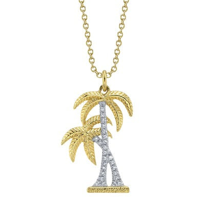 Shy Creation - Diamond Palm Tree Pendant