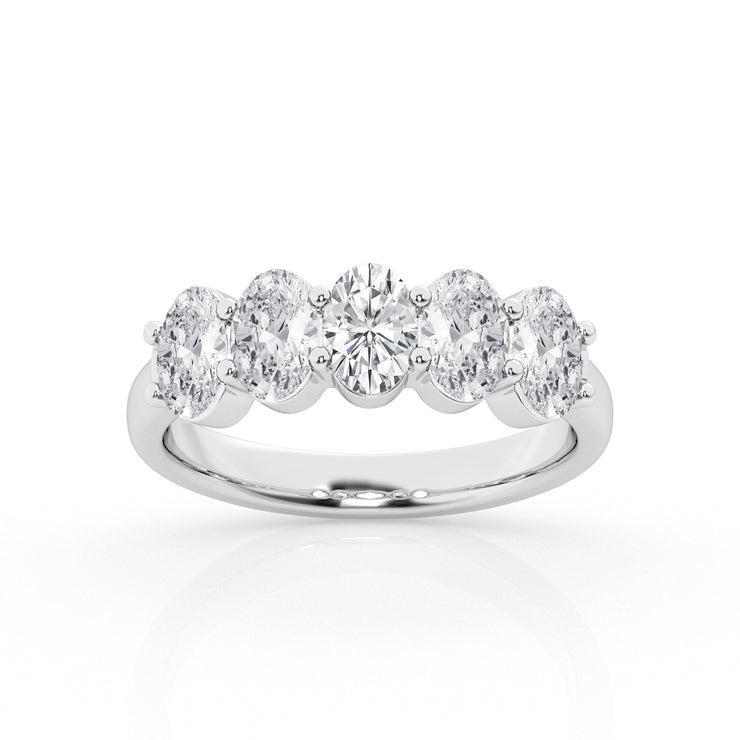 5 STONE OVAL DIAMOND RING - 5 TCW