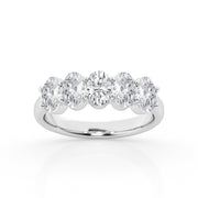 Oval Diamond 5 Stone Ring - 2 Ct