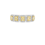 Yellow Diamonds With Halo Band - 1 Ct