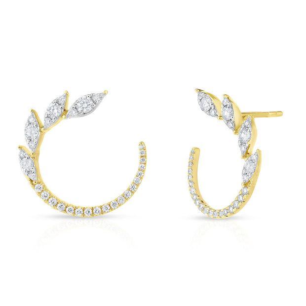 DIAMOND ILLUSION MARQUISE GARLAND HOOP EARRINGS
