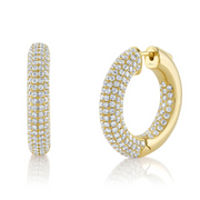 Diamond Pave Hoop Earring 3.94Ct