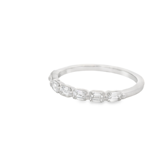 Emerald Diamond Wedding Band - 2/3 Ct