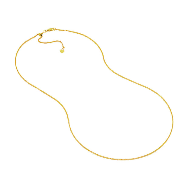 YELLOW GOLD SQUARE WHEAT CHAIN 22"