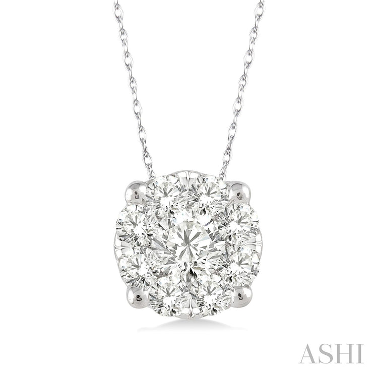 ASHI - 1/8 CARAT LOVEBRIGHT CLUSTER DIAMOND PENDANT