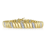 Diamond Ribbed Bracelet
