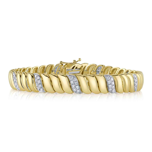Diamond Ribbed Bracelet