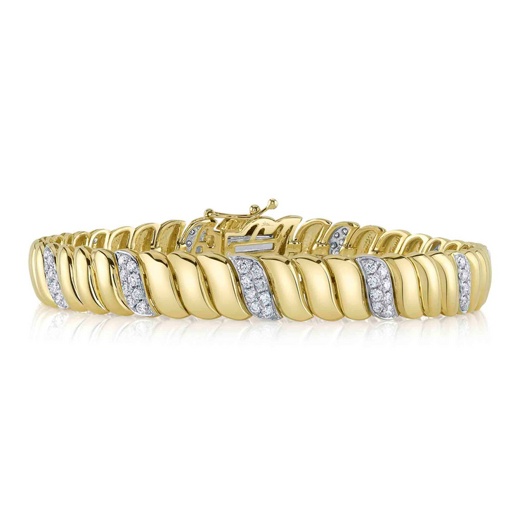 Diamond Ribbed Bracelet