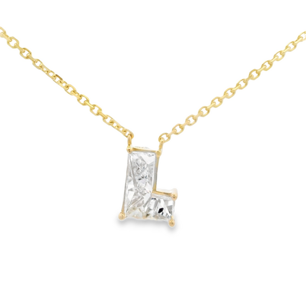 INITIAL L LAB DIAMOND PENDANT