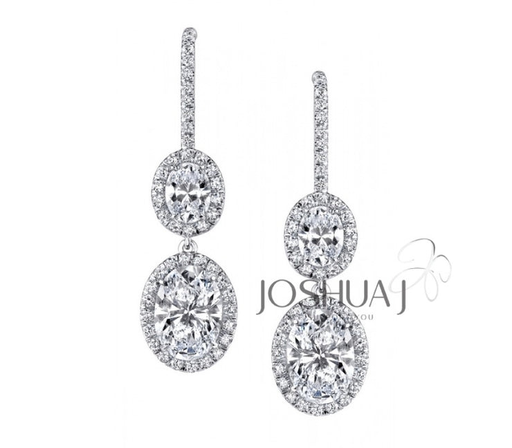 Oval Diamond Dangle Earrings