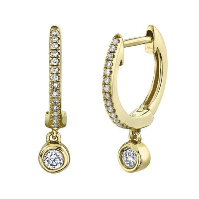 Shy Creation - Diamond Hoop Earrings