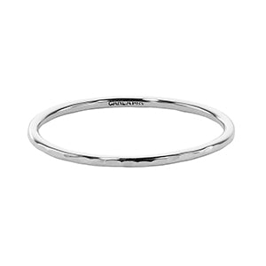 WHITE GOLD HAMMERED STACKABLE RING
