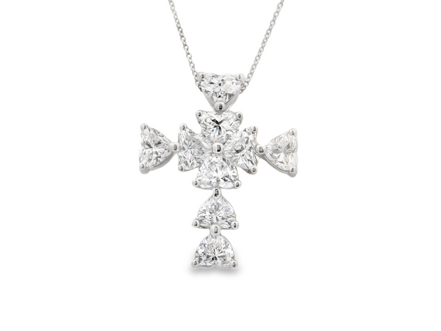 Heart Diamond Cross Pendant