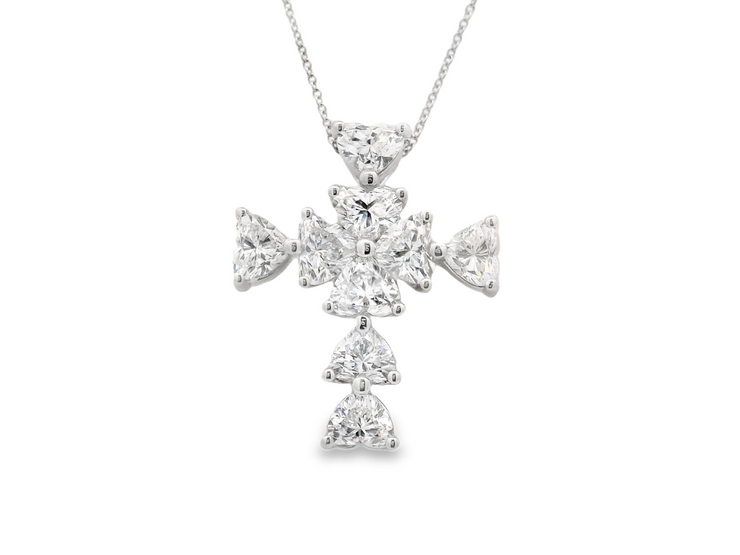 Heart Diamond Cross Pendant