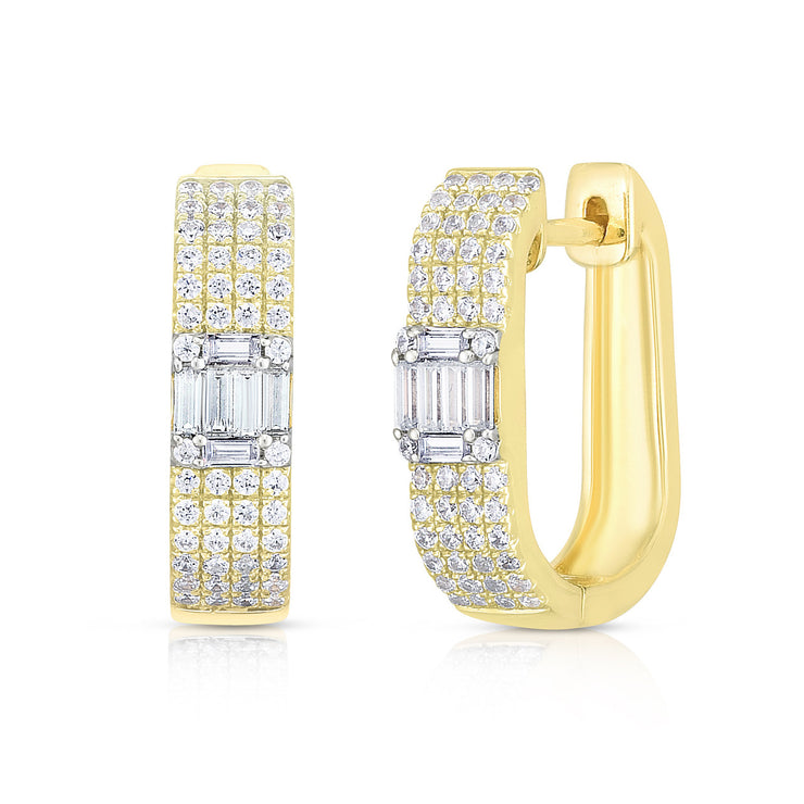 URBAETIS - DIAMOND OVAL HOOP EARRINGS