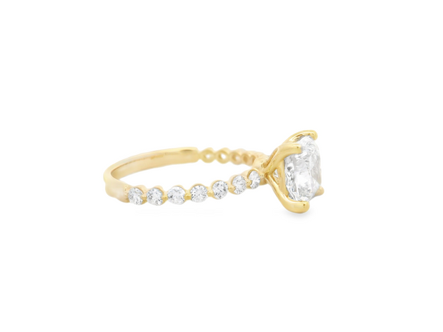 Diamond Engagement Ring - 2 Ct Square Cushion Center