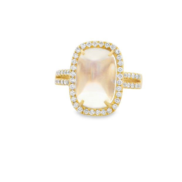 Moonstone & Diamond Ring