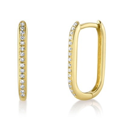 Shy Creation - Pave Oval Hoop Earrings