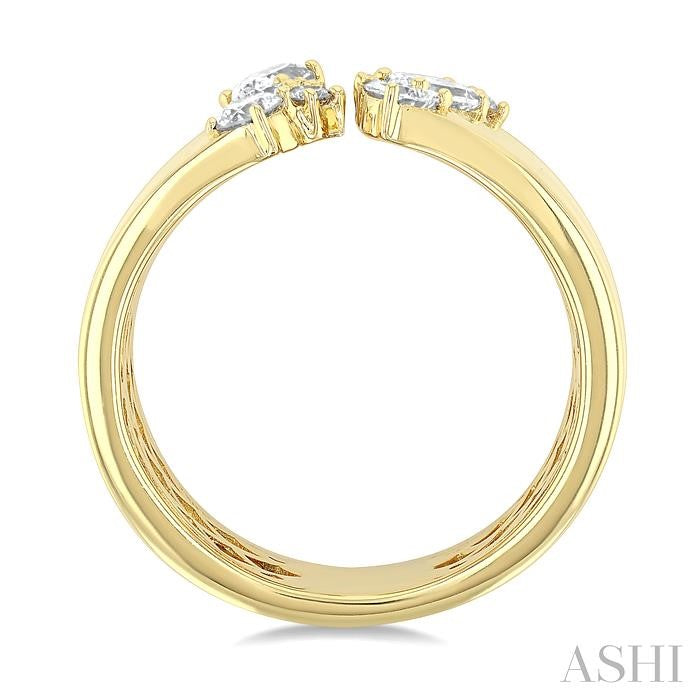 Open Top Mixed Diamond Cut Wide Fashion Band